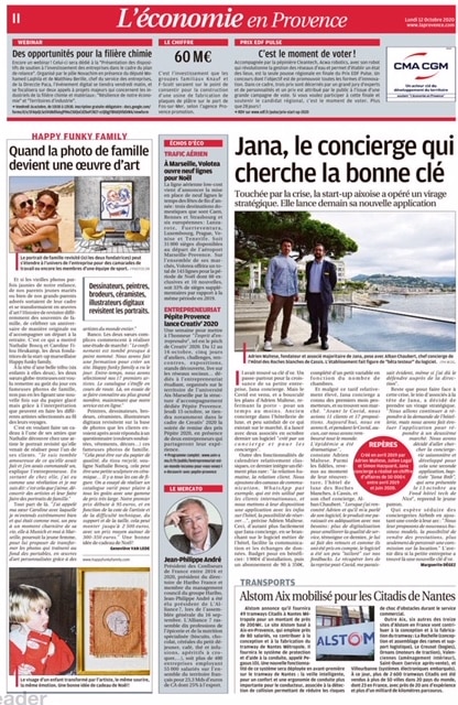 Parution Happy Funky Family dans le journal La Provence du 12 octobre 2020
