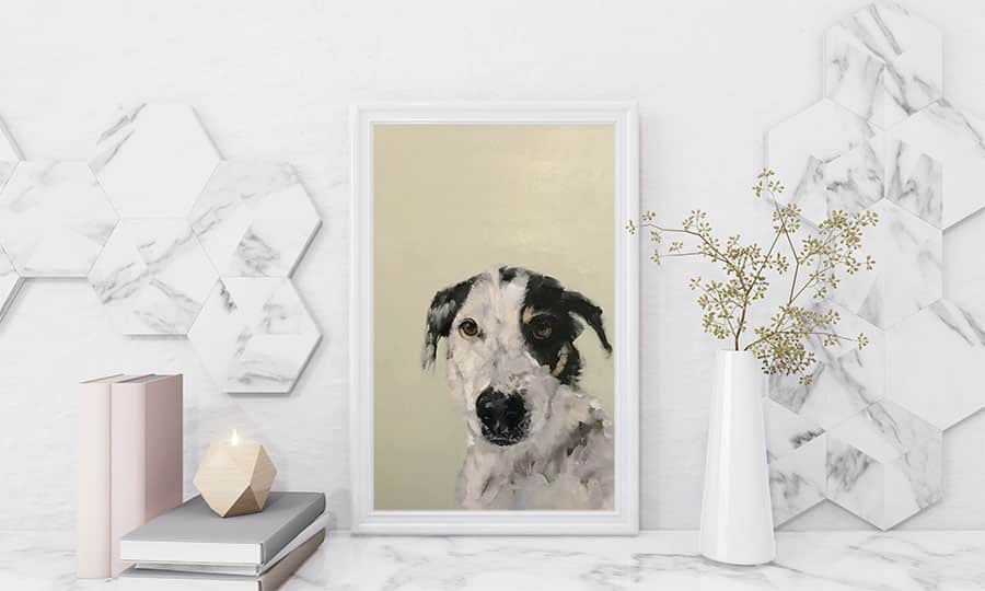 Decoration with dog portrait