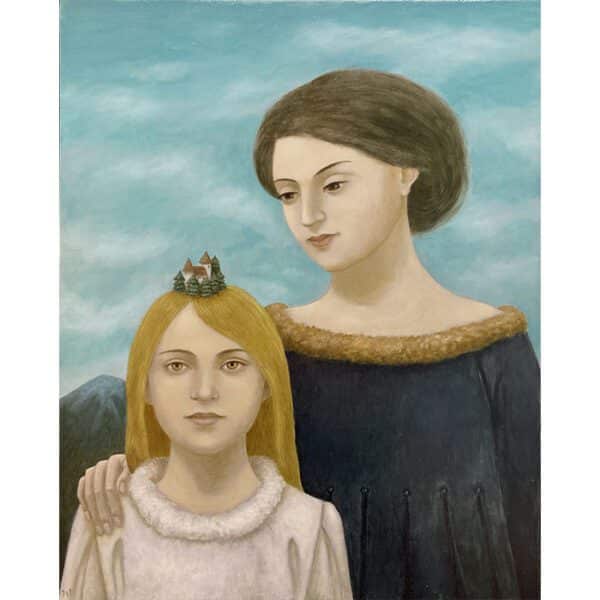 Family portrait in oil paint
