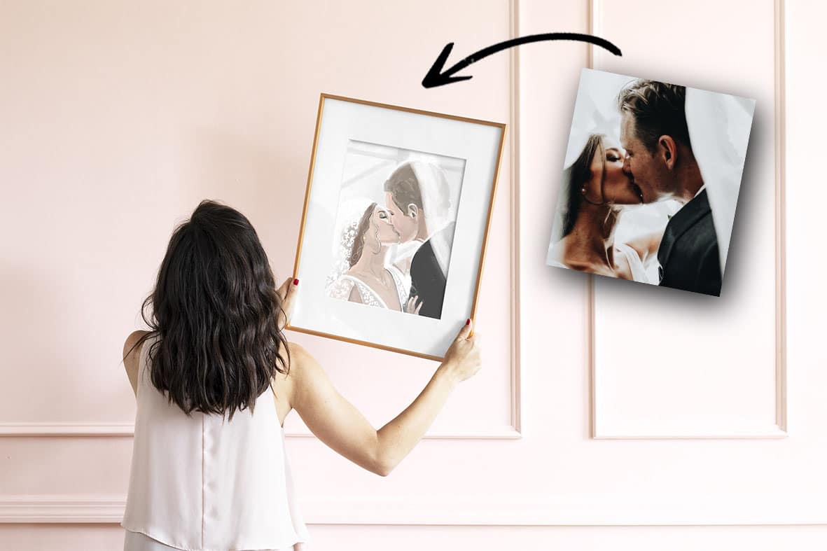 verwandeln Sie Ihre Hochzeitsfotos in ein Kunstwerk