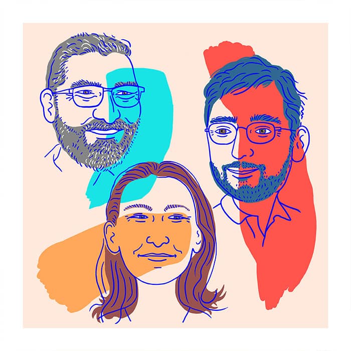 portrait de frères et soeurs en illustration digitale